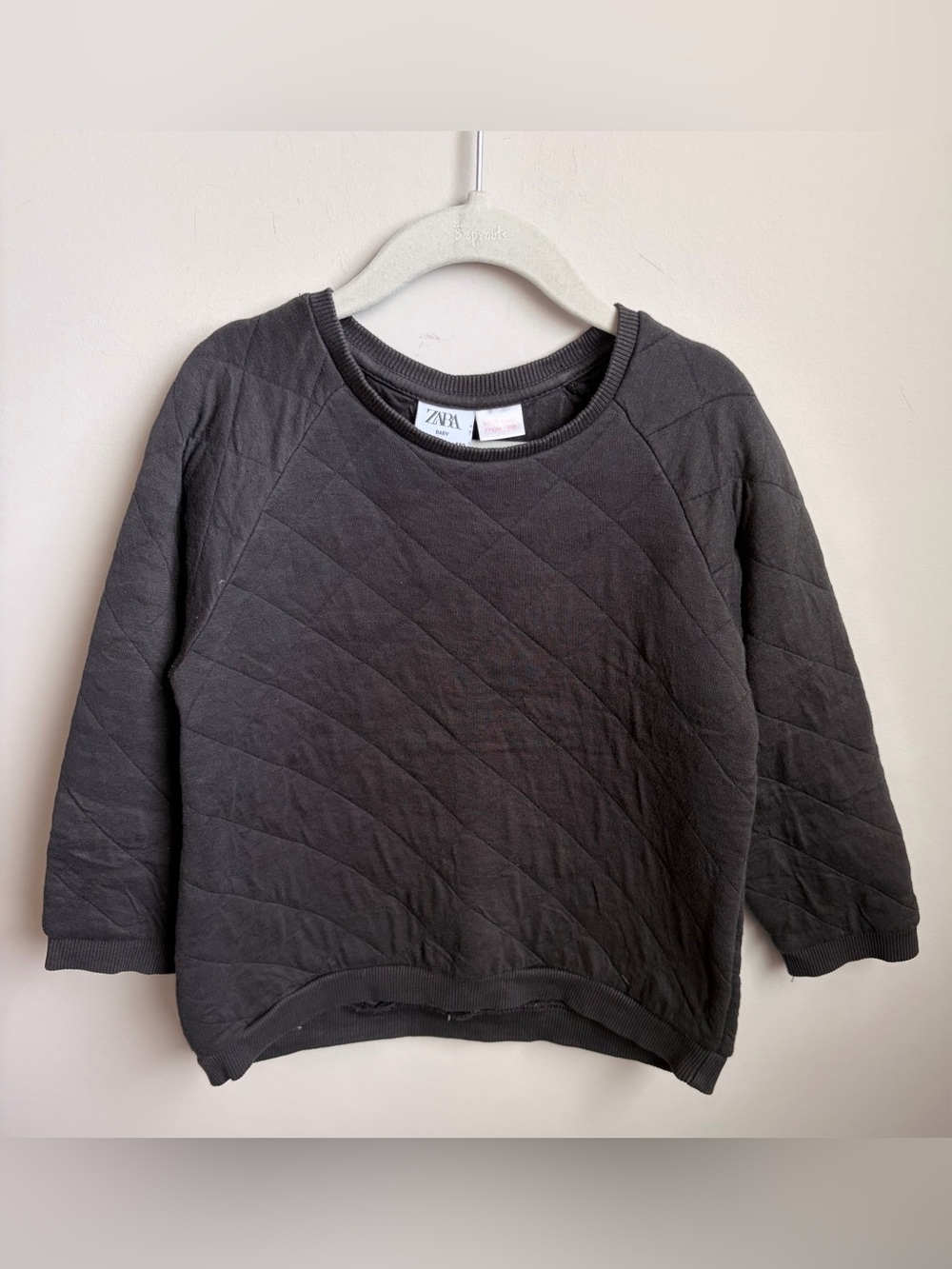 ZARA Kids Dark Gray Quilted Sweatshirt